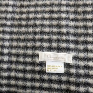 New Baby Alpaca B/W Houndstooth Throw Peru